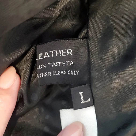 Winlit Black leather dolman batwing sleeve jacket moto Large - Picture 7 of 10